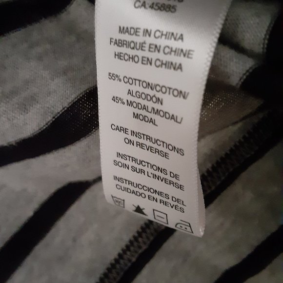 MICHAEL KORS SIZE M BLACK & GREY STRIPE CARDIGAN 3/4 SLEEVE - Picture 7 of 12